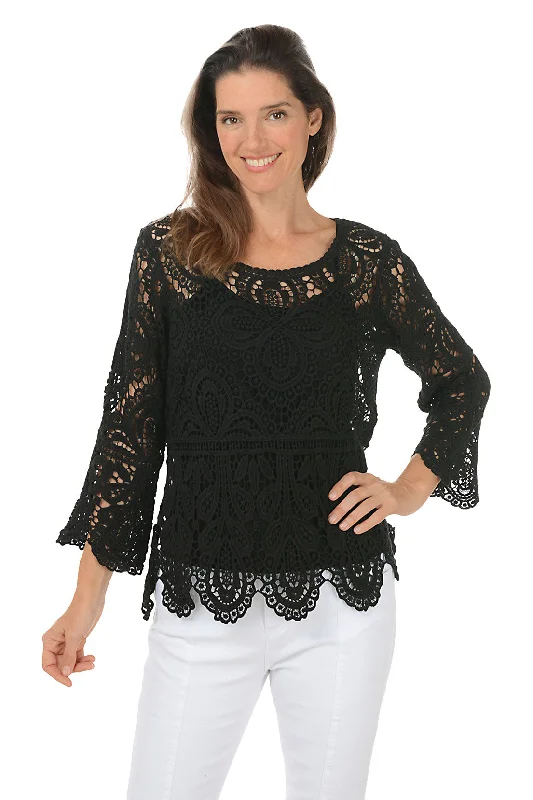 The Latest Trends Crochet Bell Sleeve Top