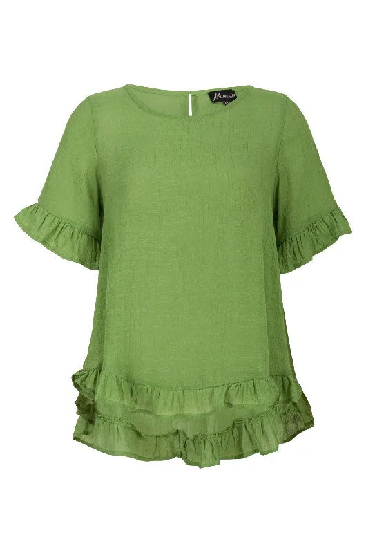 Season Offer Top with sleeve and hem frills | Apple | 8823A1