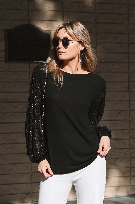 Stylish Savings Midnight Sequin Top