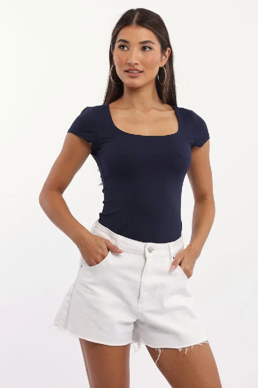 Seasonal Style Discounts Blue Supersoft Top Cap Sleeve