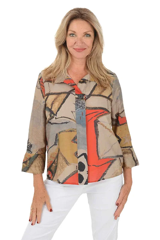 Exclusive Discounts Abstractions Button-Front Shirt