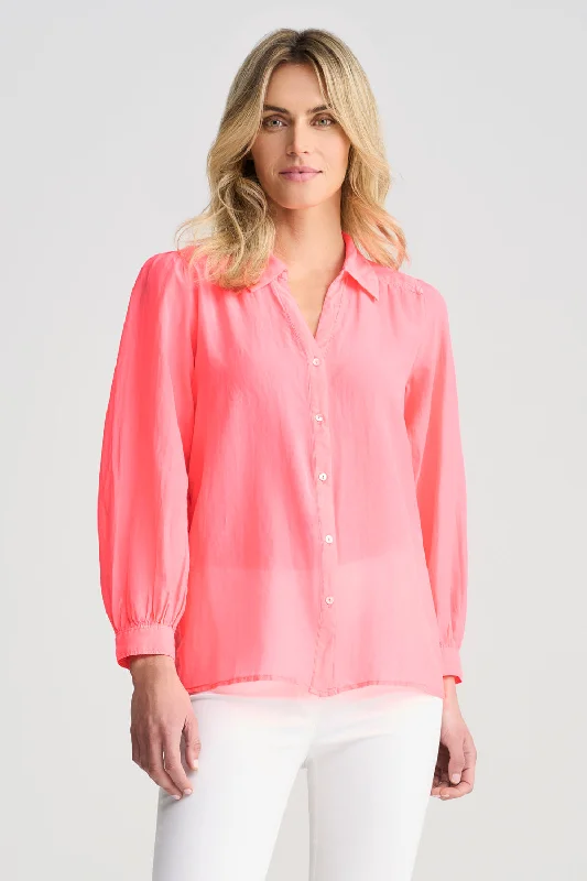 Day-To-Night Styles Cotton Silk Blouson Shirt