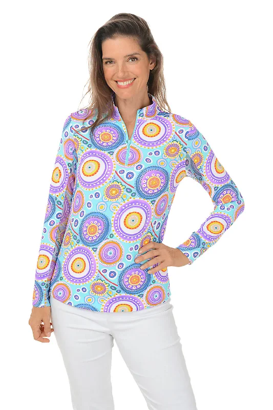 Fashionable Comfort Promotions Seafoam Leona Mandala UPF50+ Sun Shirt