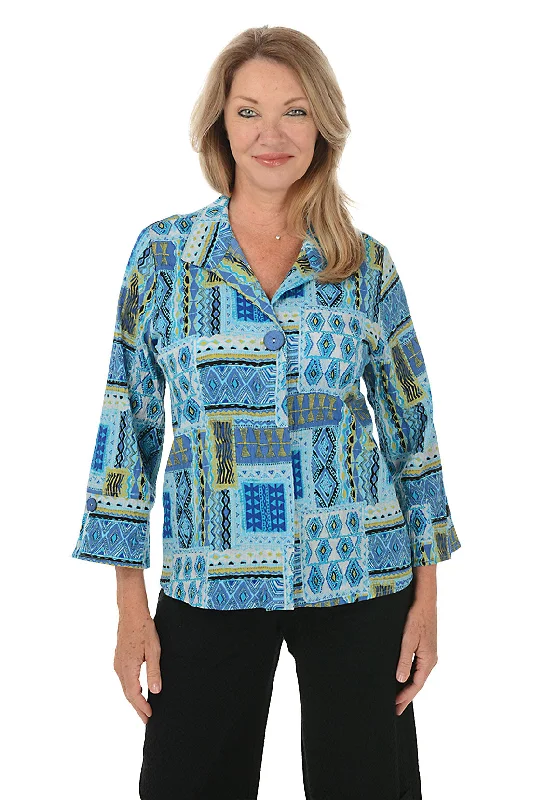 Seasonal Trends Oasis Patchwork Button-Front Shirt