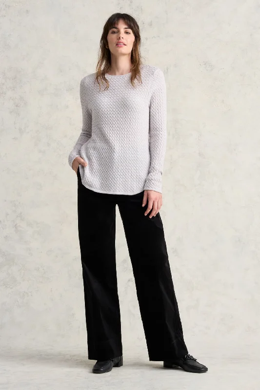 Seasonal Trends Wool Textured Jumper - Silver Grey