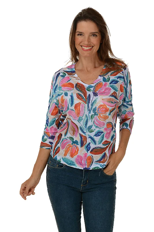 Hot Trends Tulip Studded V-Neck Top