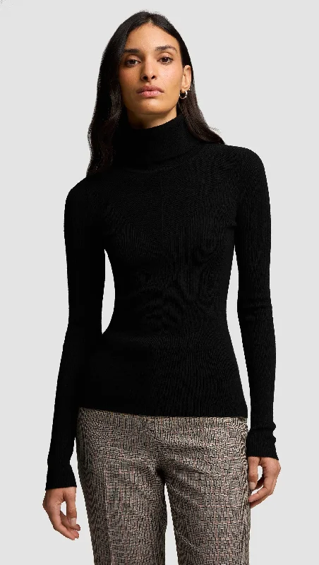 Top Deals Knit Turtleneck in Stretch Wool | Black