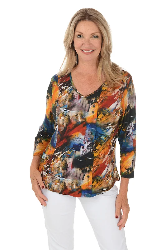 Limited Time Offers Flynn V-Neck Offset Button Top