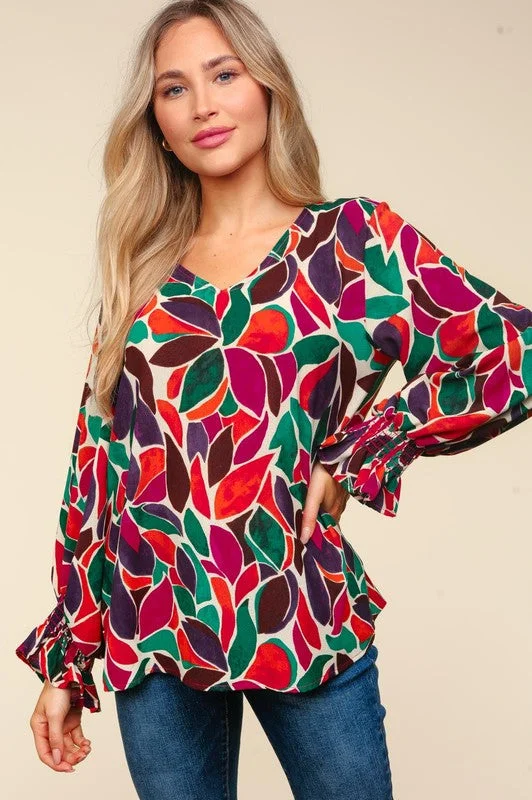 Fast Fashion Favorites Juliet Smocked Sleeve Top - FINAL SALE