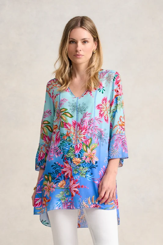 Chic Style, Always In Vogue Top Stitch Kaftan - Midsummer Paisley