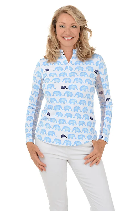 Get The Latest Trends Periwinkle Velma Elephant UPF50+ Sun Shirt