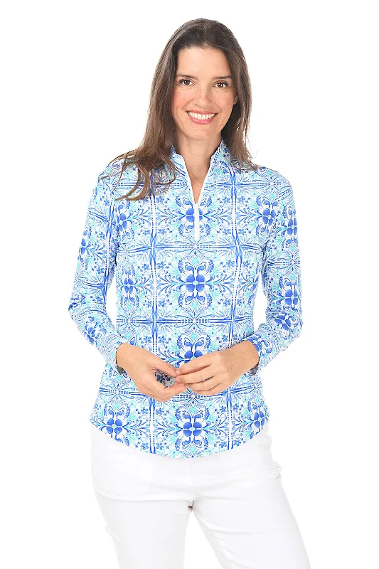 Hot Trends Flower Tile UPF50+ Sun Shirt