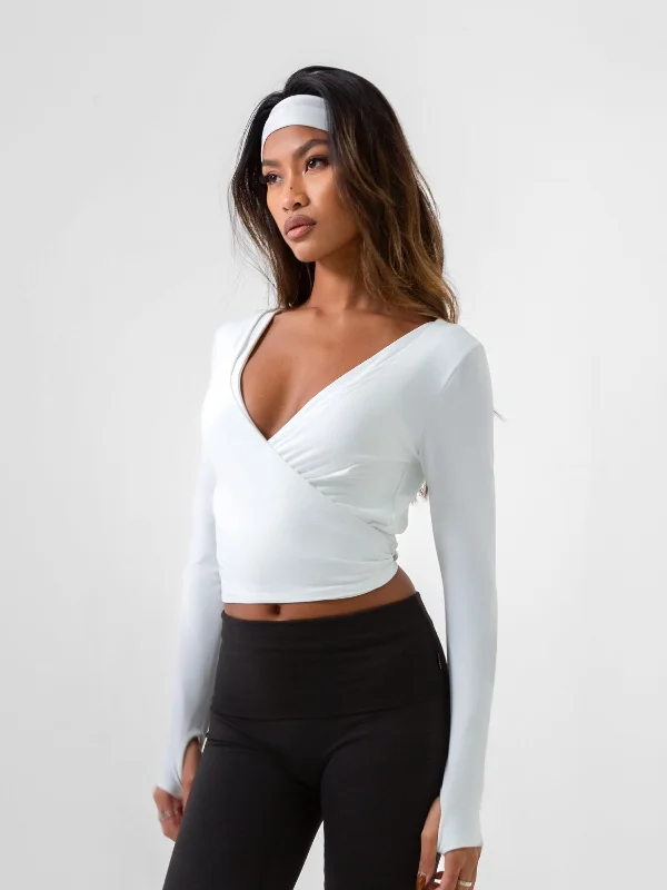 Urban Elegance Deals Reform Wrap Top - White