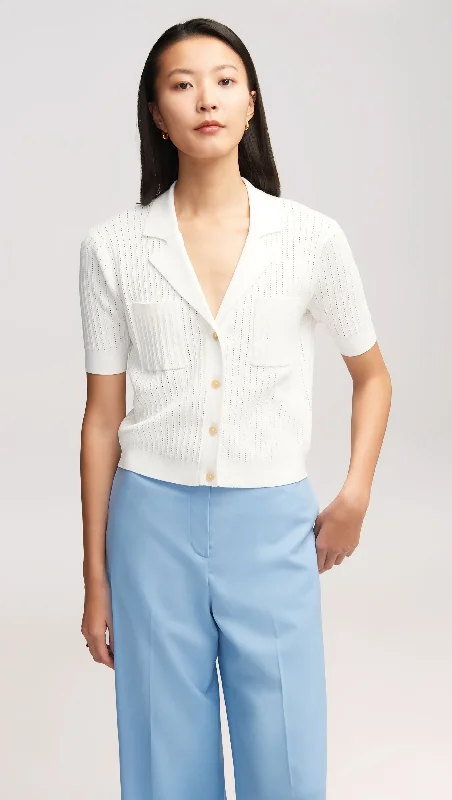 Best-Sellers Collared Pocket Knit in Viscose Blend | Ivory