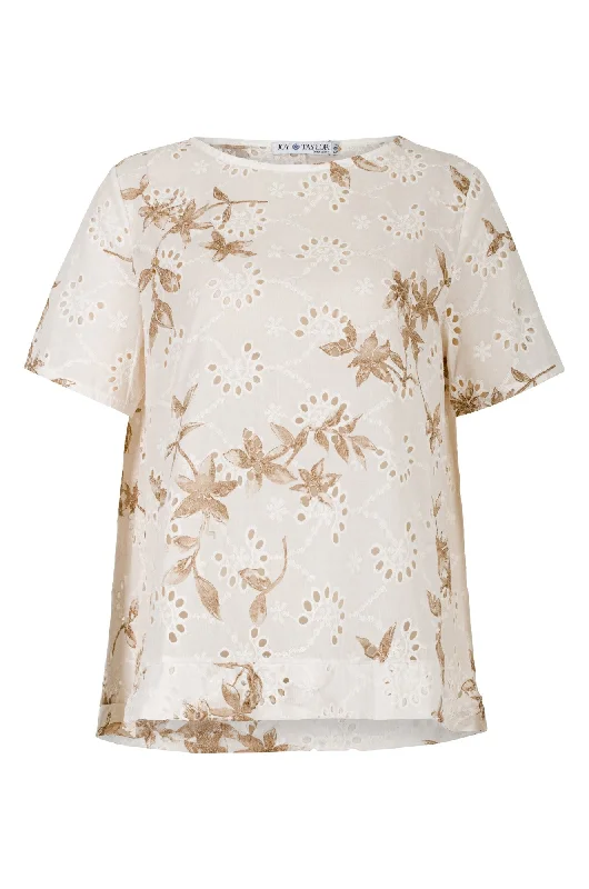 Flash Sale Now Made in Italy 100% Cotton Top | Sand Leaves | 0304A1