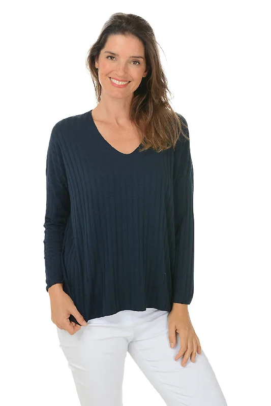 Modern Fashion Sale V-Neck Dolman Sleeve Ribbed Top