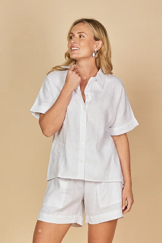 Big Discounts Carmen Linen Shirt in White