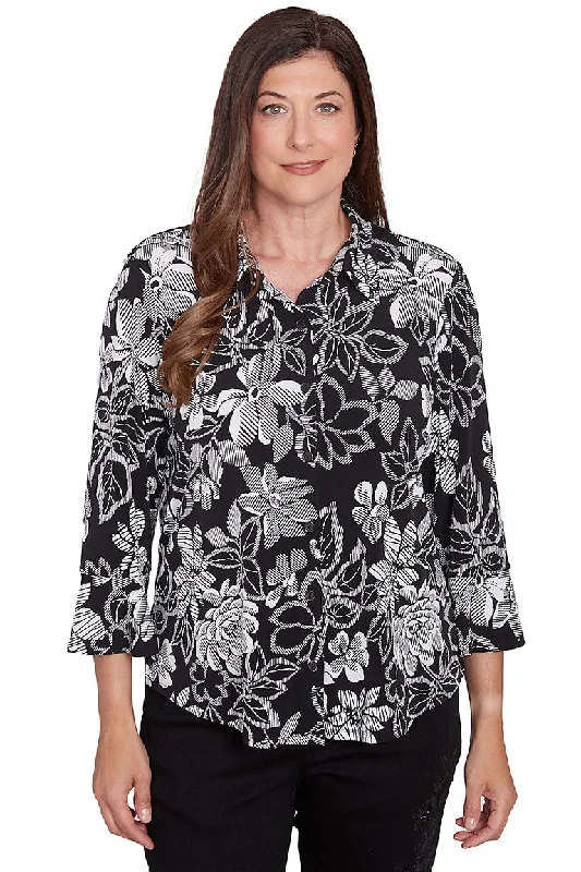 Boutique Styles Petite Wild At Heart Floral Puff Print Shirt