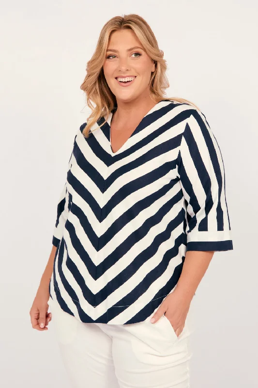 Seasonal Sale Tamara 3/4 Sleeve Top in Voyager