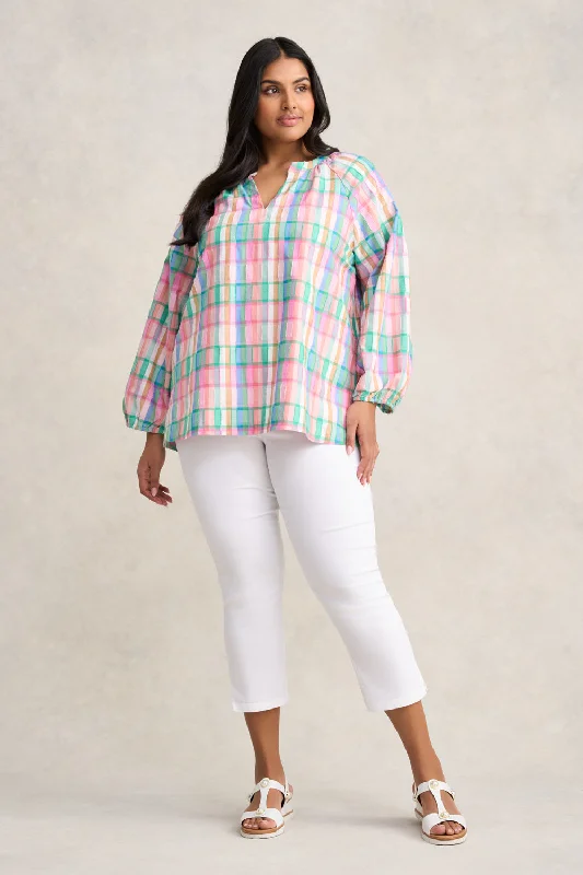 Quick Grab Deals Cotton Check Top