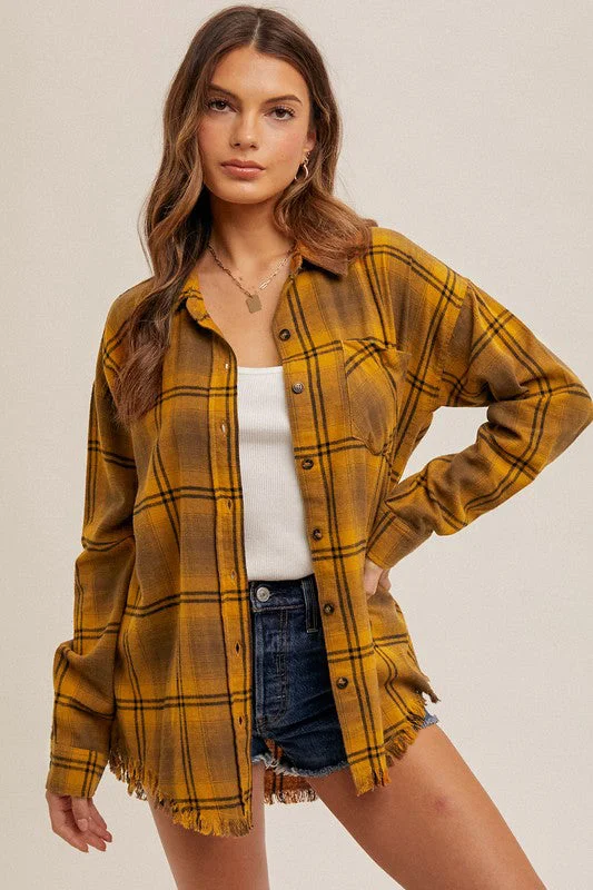 Fashion-Forward Offers Mustard Plaid Shirt - FINAL SALE