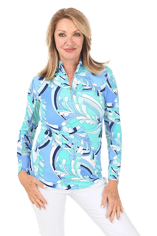 Summer Fashion Blue St. Barths UPF50+ Sun Shirt