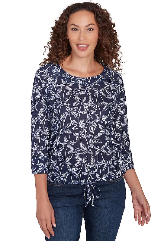 Chic Style, Always In Vogue Making Waves Palm Trees Grommet Top