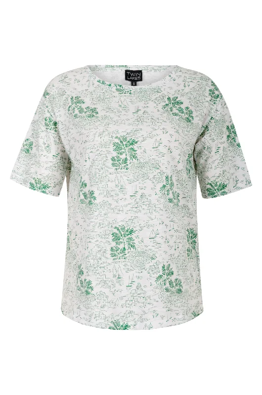 Style Breakthroughs Cotton Rich Top | Palms Fern/White | 6242AR