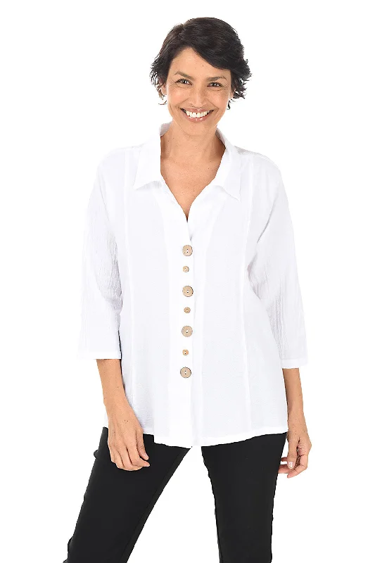 Seasonal Style Discounts Button-Front Crinkle Shirt