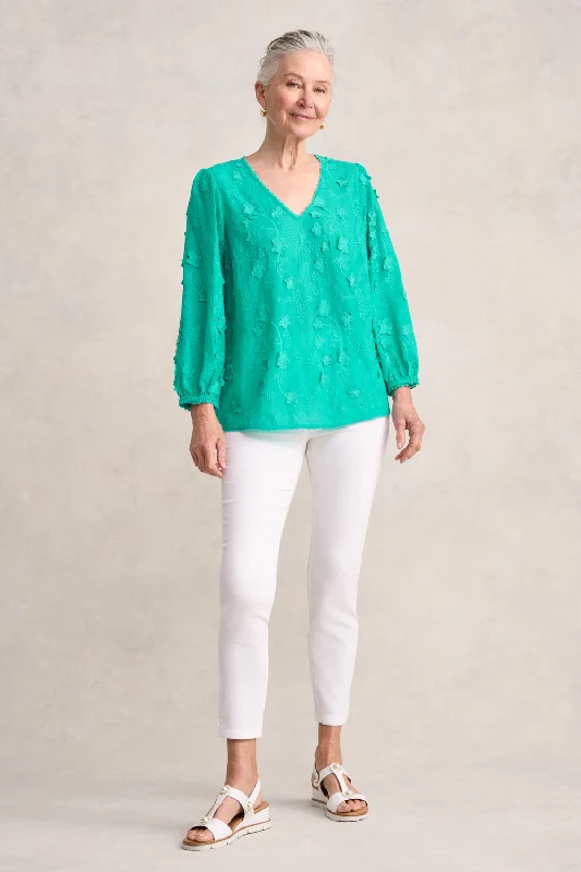 Budget Saver Lace Trim Embroidered Top