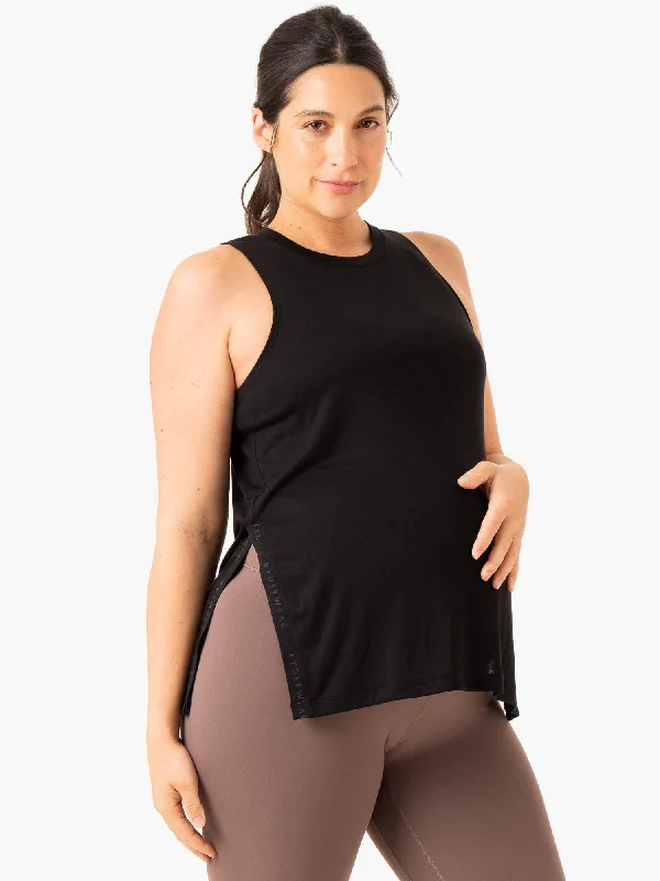 Women's Trendy Casual Clothes Minimalist Fashion Sale Active Bump Tank - Black