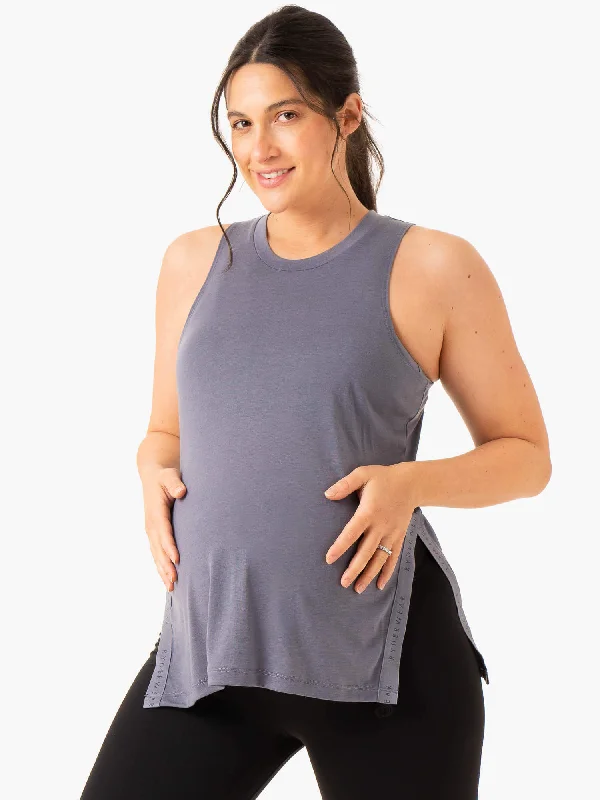 Women's Plus-Size Clothes Stylish Looks Active Bump Tank - Steel Blue