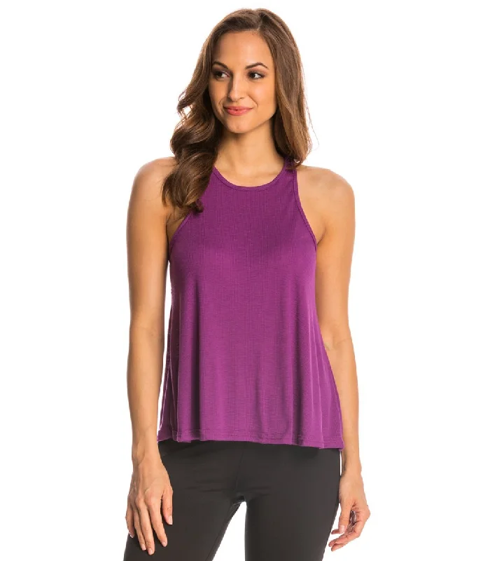 Women's Everyday Apparel Comfortable Chic Free People Slub Long Beach Tank  Eggplant