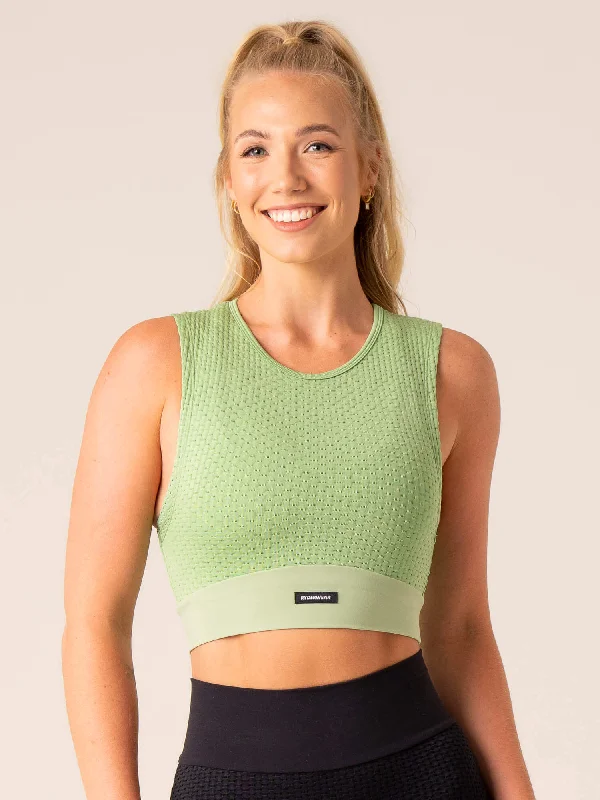 Women's Clothes For Special Occasions Exclusive Discount Honeycomb Seamless Tank - Sage