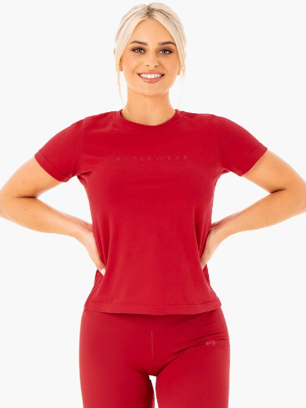 Women's Outerwear Apparel Ride The Style Wave Motion T-Shirt - Red