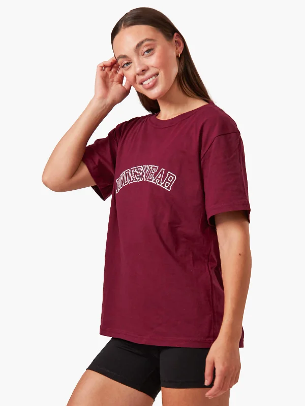 Timeless Women's Garments Hot Deals Oversized T-Shirt - Maroon