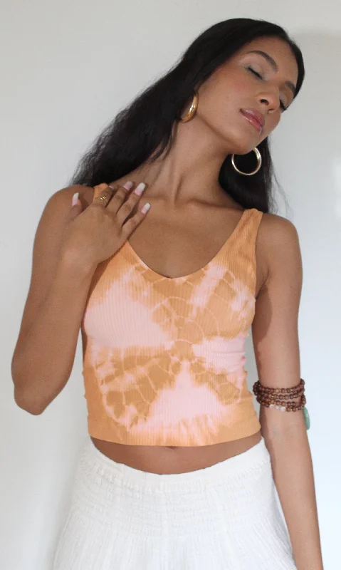 Women's Tops And Clothing Fashionista Favorites Rust Chakra Tie Dye Crop Top