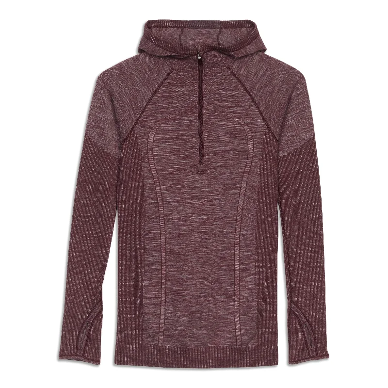 Women's Stylish Outdoor Outfit Limited Time Offers Swiftly Wool Hooded Half Zip Shirt - Resale