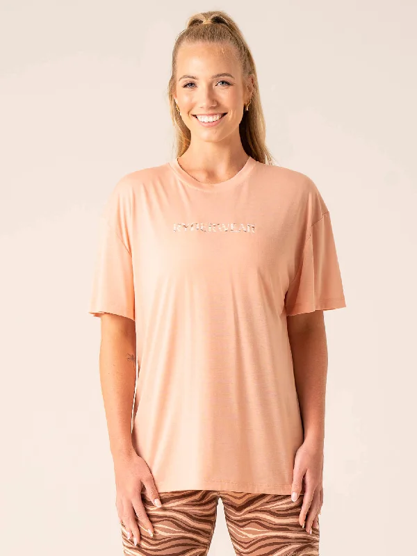 Women's Elegant Apparel Don't Miss Out Unstoppable Oversized T-Shirt - Peach