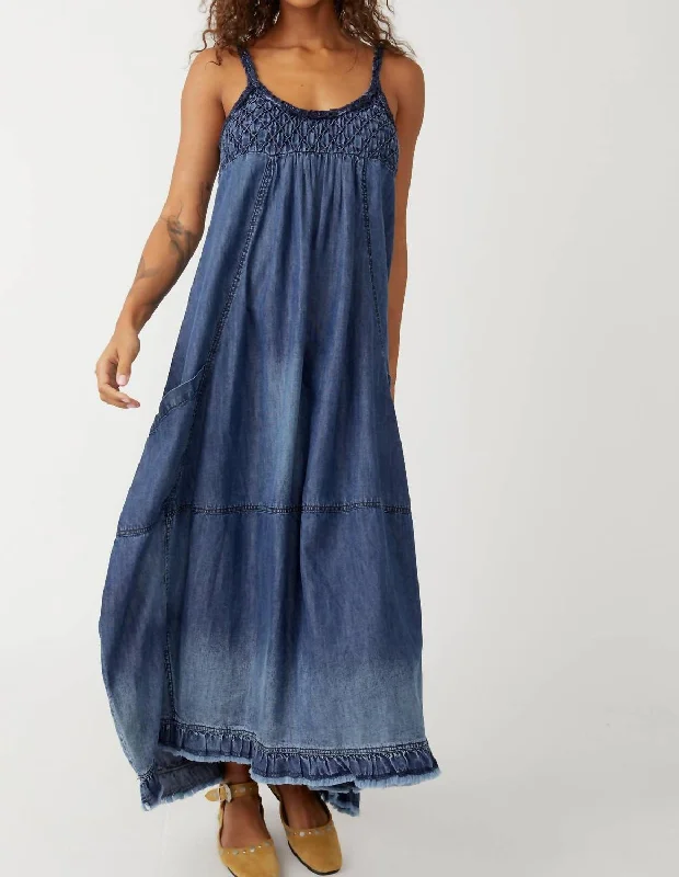 Women's Transitional Attire Smart Casual Deals Clear Skies Maxi Dress In Denim