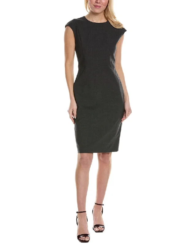 Women's Charming Outfit For Events Evening Elegance Hugo Boss Dironah Wool-Blend Sheath Dress