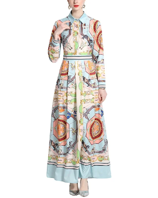 Women's Chic Outerwear Attire Spring Fashion Kaimilan Maxi Dress