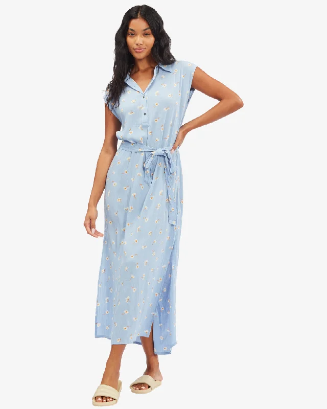 Women's Outdoor Attire Effortless Style, Endless Impact Lovely Ways Woven Dress - Sweet Blue