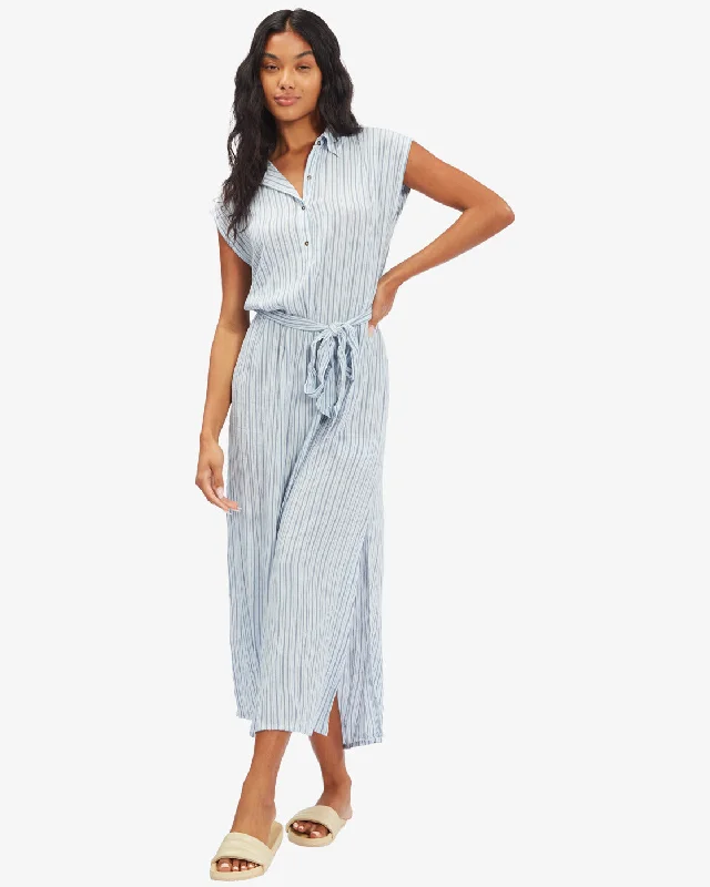 Women's Athleisure Apparel Elegant Fashion Offers Lovely Ways Woven Dress - Blue Stream