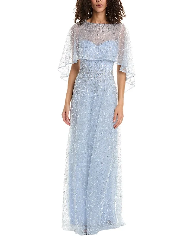 Women's Evening Wear Attire Minimalist Fashion Sale Teri Jon by Rickie Freeman Beaded Gown