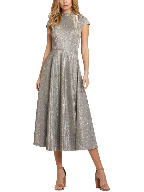 Women's Casual Apparel Hurry Before It'S Gone Womens Metallic Cap Sleeves Midi Dress