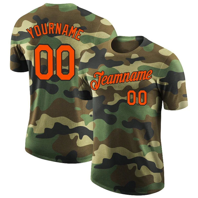 Casual Yet Sophisticated Unisex Fashion Chic & Cozy Collection Custom Camo Orange-Black Performance Salute To Service T-Shirt