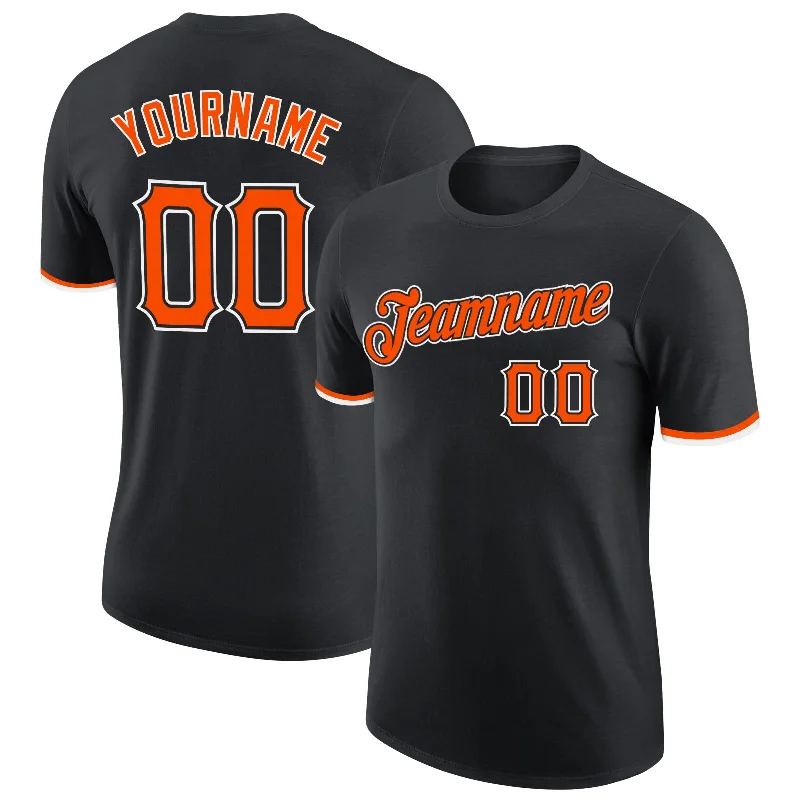 Fashion-Forward Gender-Neutral Outfit Ideas Fashion Forward, Function First Custom Black Orange-White Performance T-Shirt