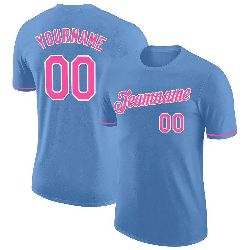 Urban-Inspired Unisex Fashion Pieces Feminine Luxe Style Sale Custom Light Blue Pink-White Performance T-Shirt