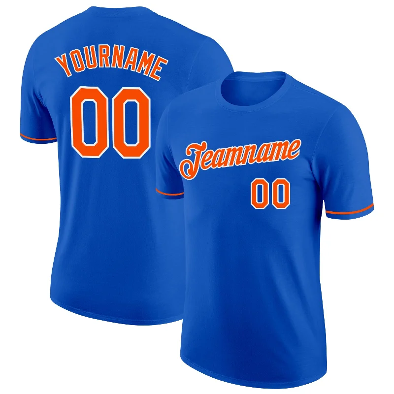 Lightweight And Breathable Unisex Wear The Good Stuff Custom Thunder Blue Orange-White Performance T-Shirt